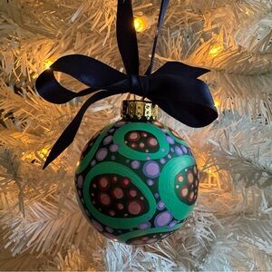 Colorful Artist Signed Christmas Ornament